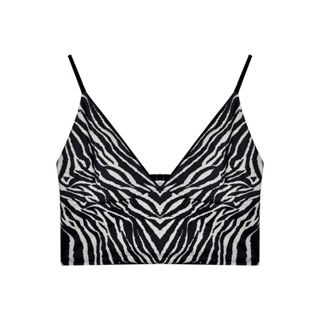 RSB BJ366 Tank Top Crop Motif Garis Wanita Tanktop Printed Zebra Korean Fashion