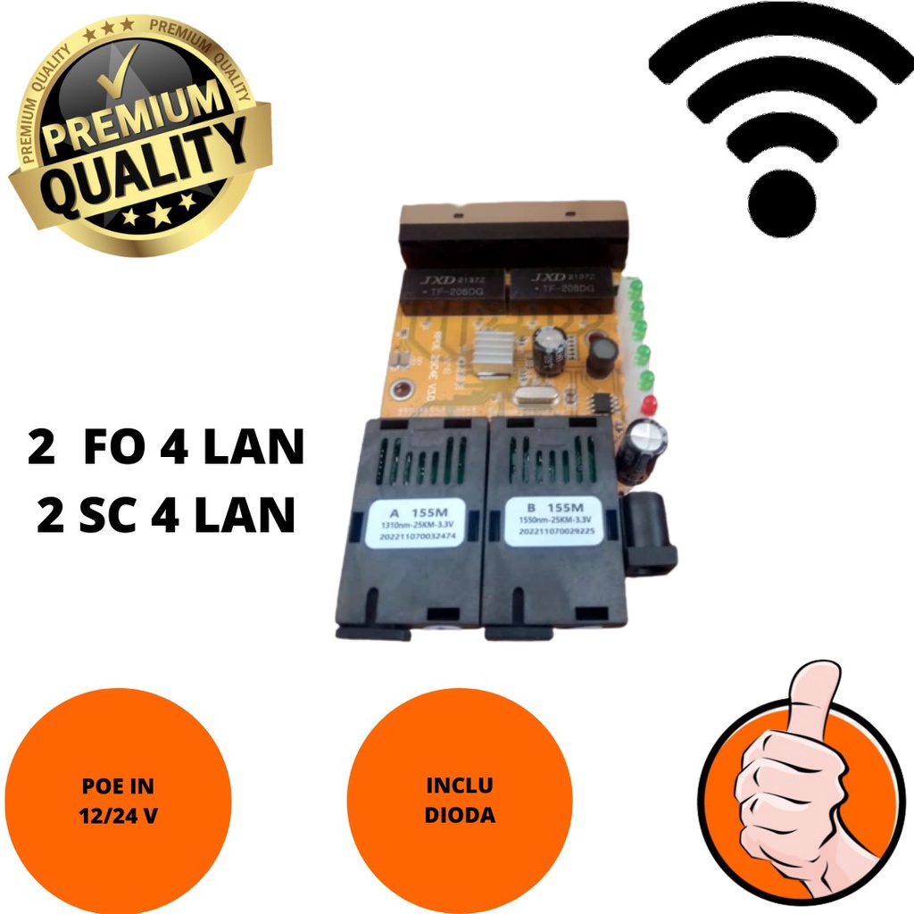 KONVERTER 2 FO 4 LAN PCB CONVERTER 2 SC 4 LAN