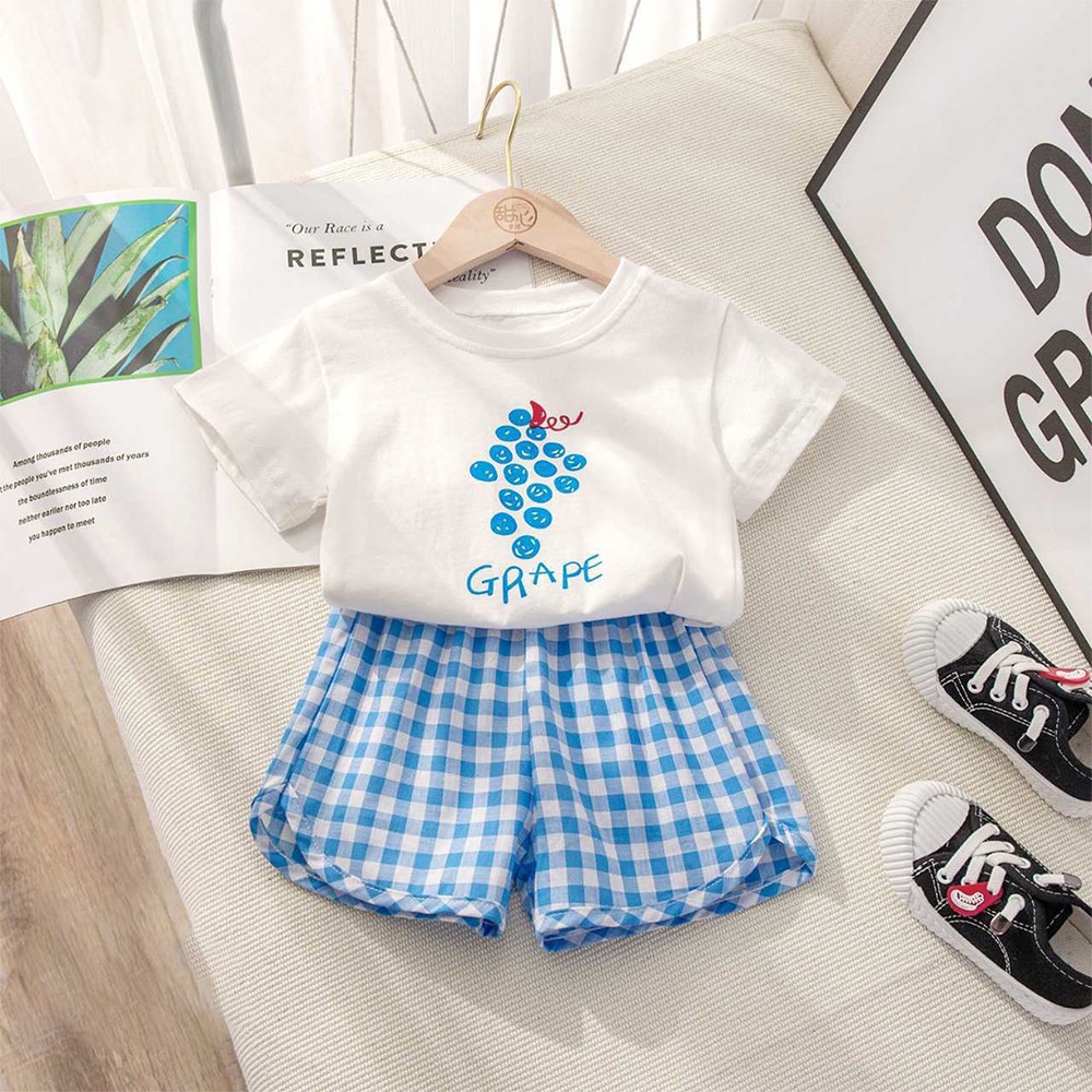 IL - Setelan Anak Bayi Motif Buah Fruits/ Set Kaos+Celana Perempuan Laki-Laki