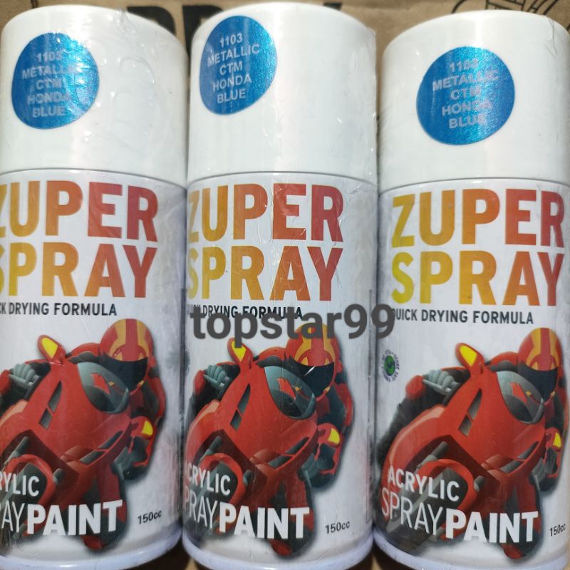 Zuper Pilox Pilok Cat Semprot Warna Metalic CTM Honda Blue Biru Metalik 1103 150cc Spray Paint