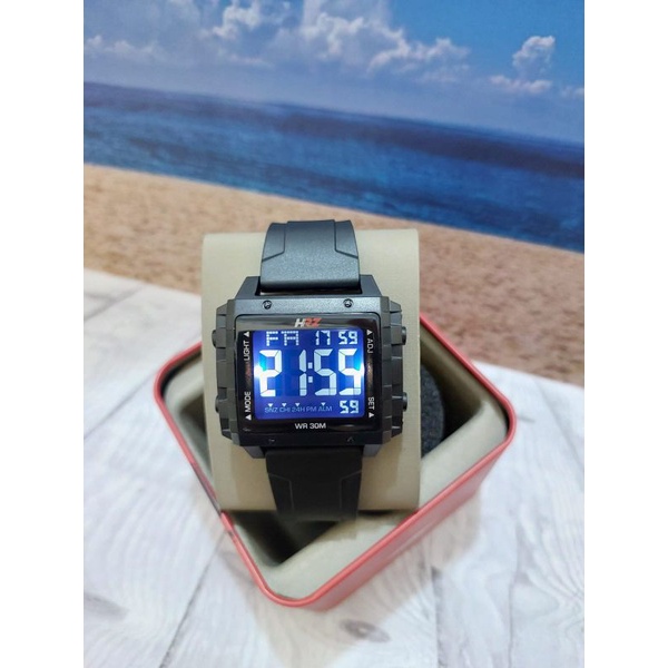 (cod) Jam Tangan Original HRZ Tahan Air Digital Time Petak