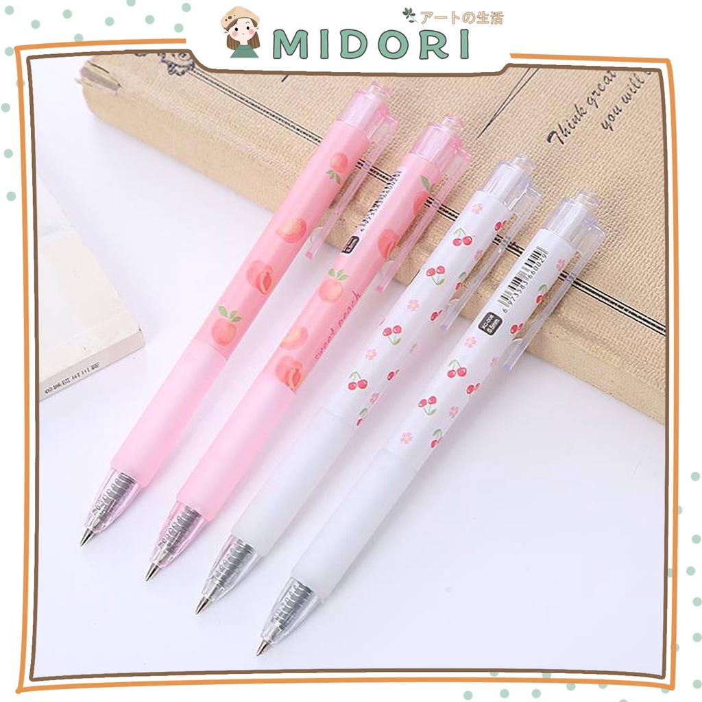 

[MIDORI] 1Pcs Pena Gel Mekanik 0.5mm WHITE CHERRY Minimalist Aesthetic Pen - D0026