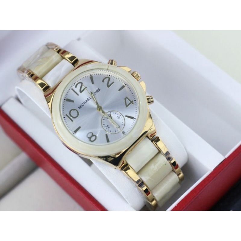 Terbaru  Jam Tangan Wanita Michael Kors Mk9436Kw Tali Rantai Free Box & Baterai Cadangan