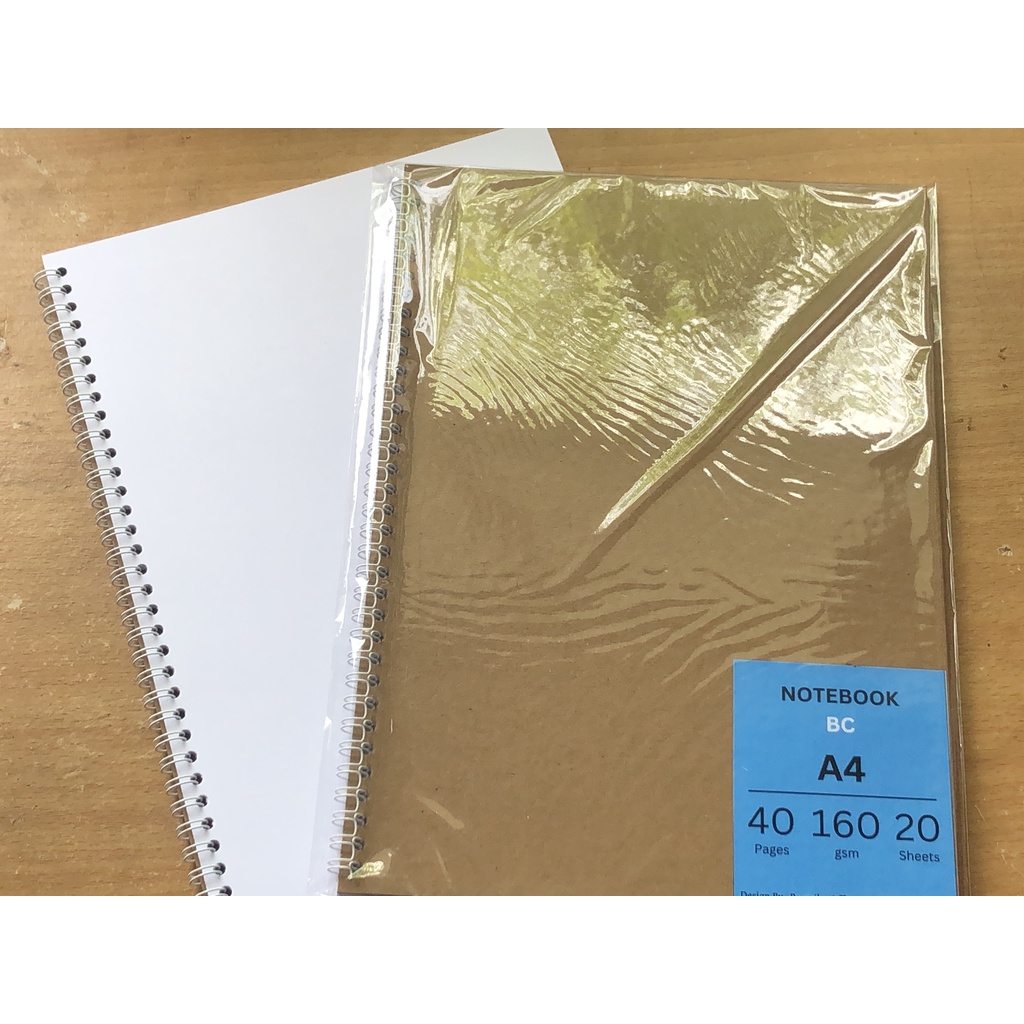 Notebook A4 BC (Brief Card 160gsm) Kertas Halus Cover Kraft 350gsm