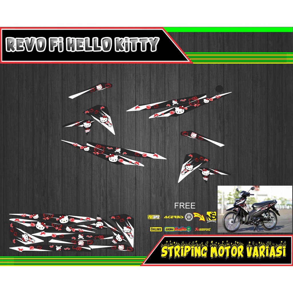 decal striping stiker motor revo fi hello kitty