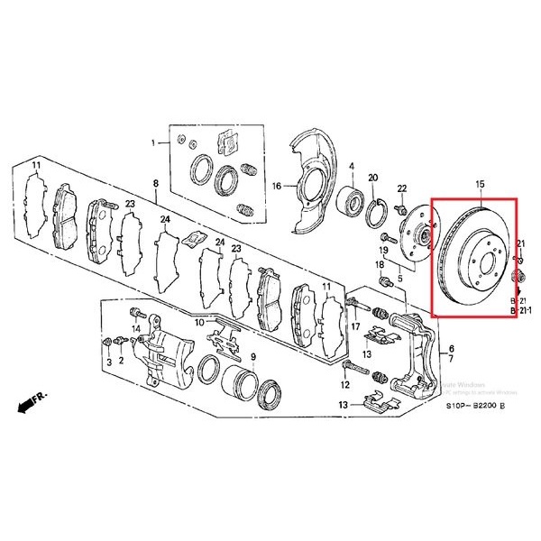 DISK BRAKE PIRINGAN CAKRAM PIRINGAN REM DEPAN CRV GEN1 2000 2001