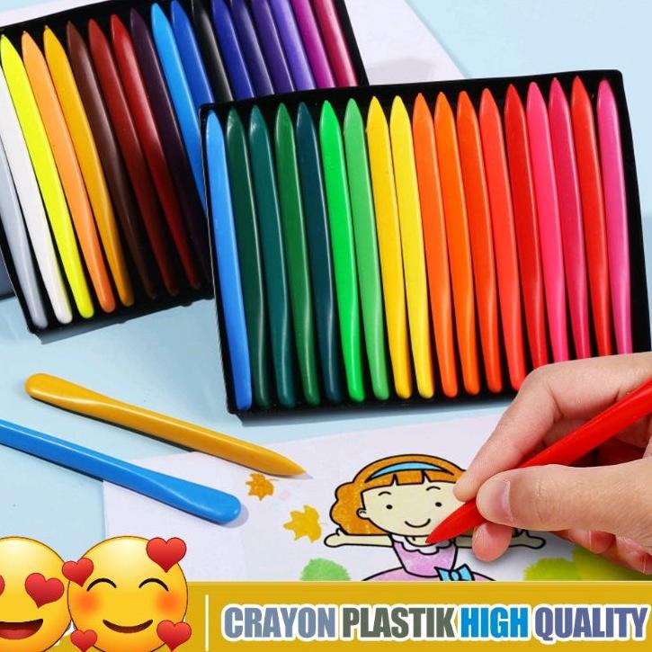 

DS2D✦ 36 SET Crayon plastik non toxic aman untuk anak crayon lab magic crayon TERBAIK