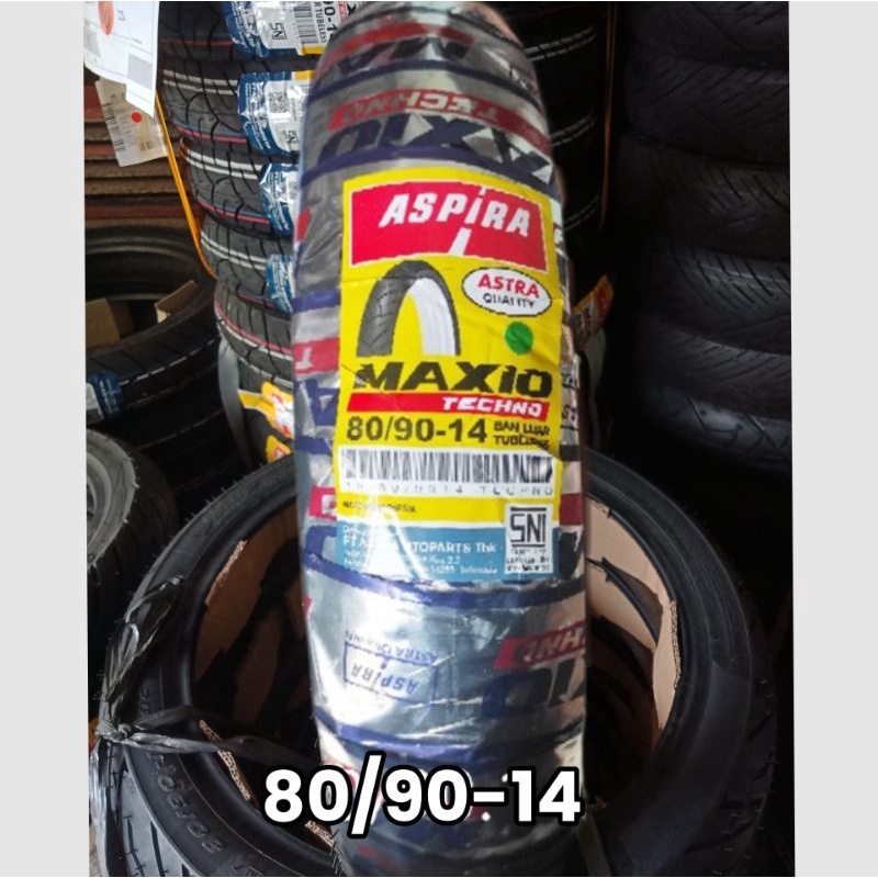 BAN TUBLES MATIC ASPIRA MAXIO TECHNO 80/90-14 BAN BARU, FREE PENTIL