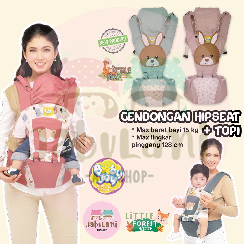 Baby Joy Gendongan Bayi Depan Baby Joy - Baby Joy Gendongan Bayi Hipseat Little Forest | Little Roo 