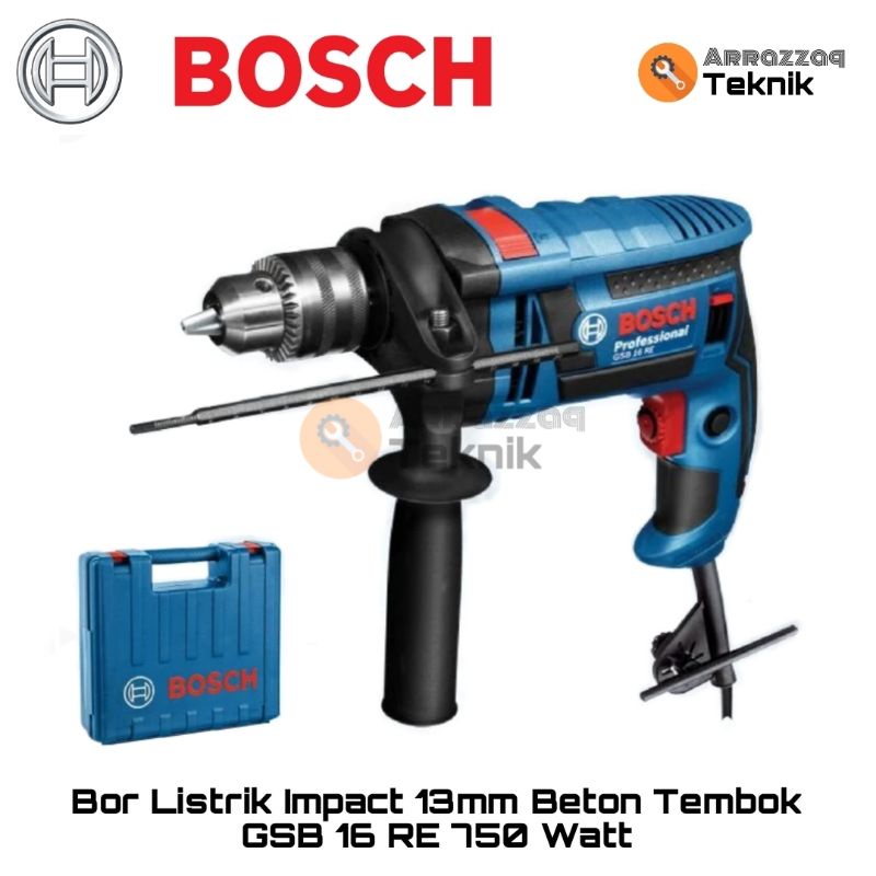BOSCH Bor Listrik Impact 13mm Beton Tembok GSB 16 RE 750 Watt ORIGINAL