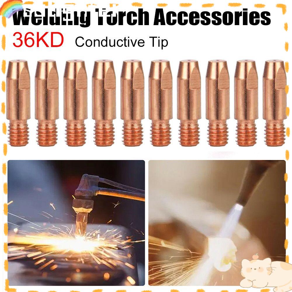 Solighter 5pcs Welding Torch Conductive Tip Set Konsumtif Aksesori Tukang Las MB36KD Perakitan Contact Tip Holder