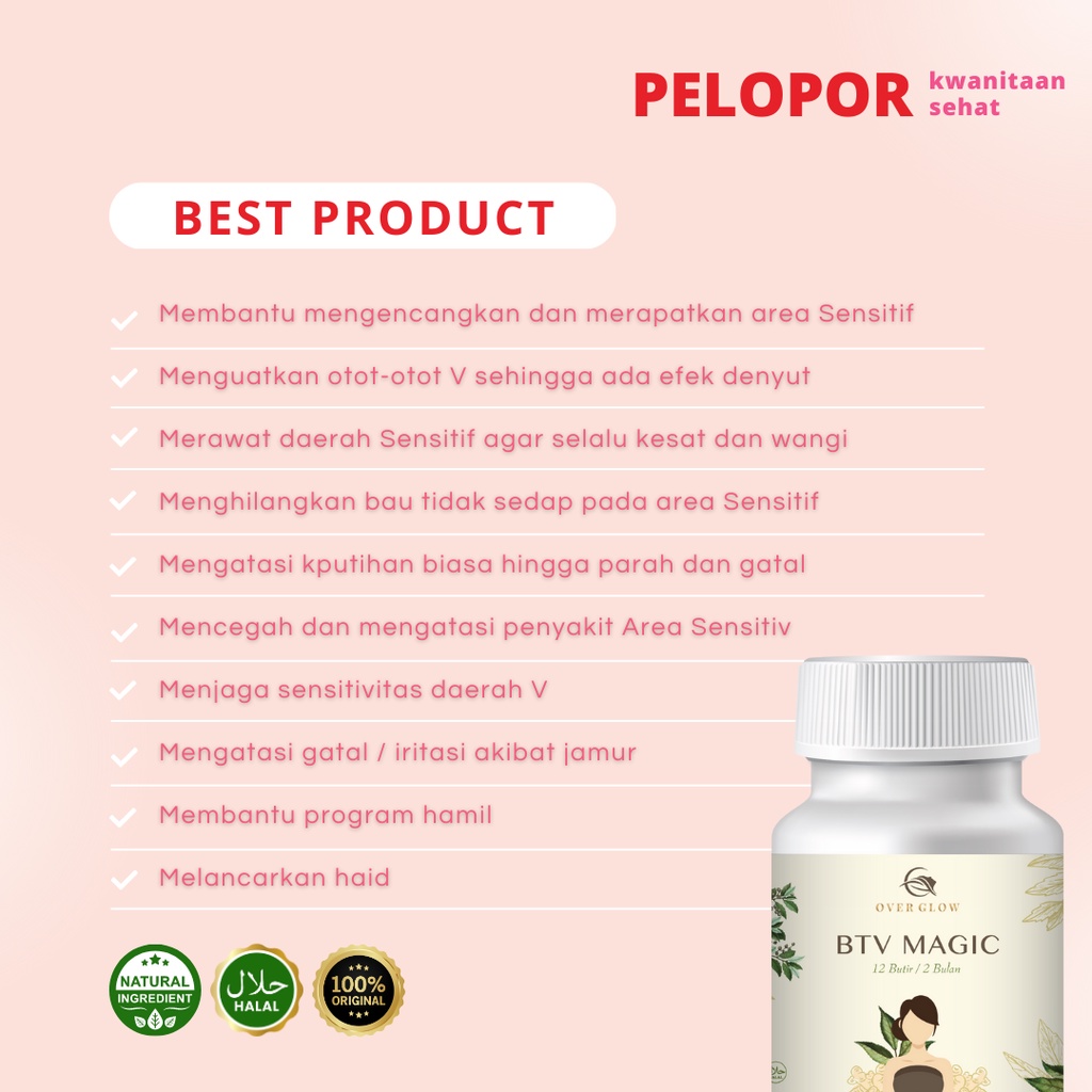 BTV MAGIC Obat keputihan  Perapat miss V vagina permanent agar kembali perawan menghilangkan bau tak sedap pada miss v jamu promil