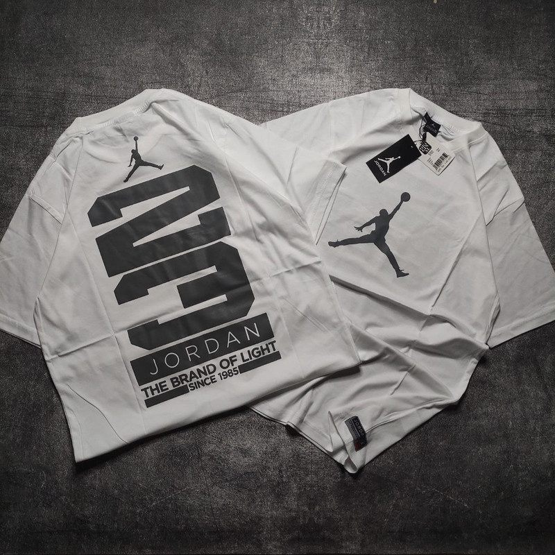 KAOS JORDAN PUTIH LOGO ABU TSHIRT IMPORT JORDAN WHITE