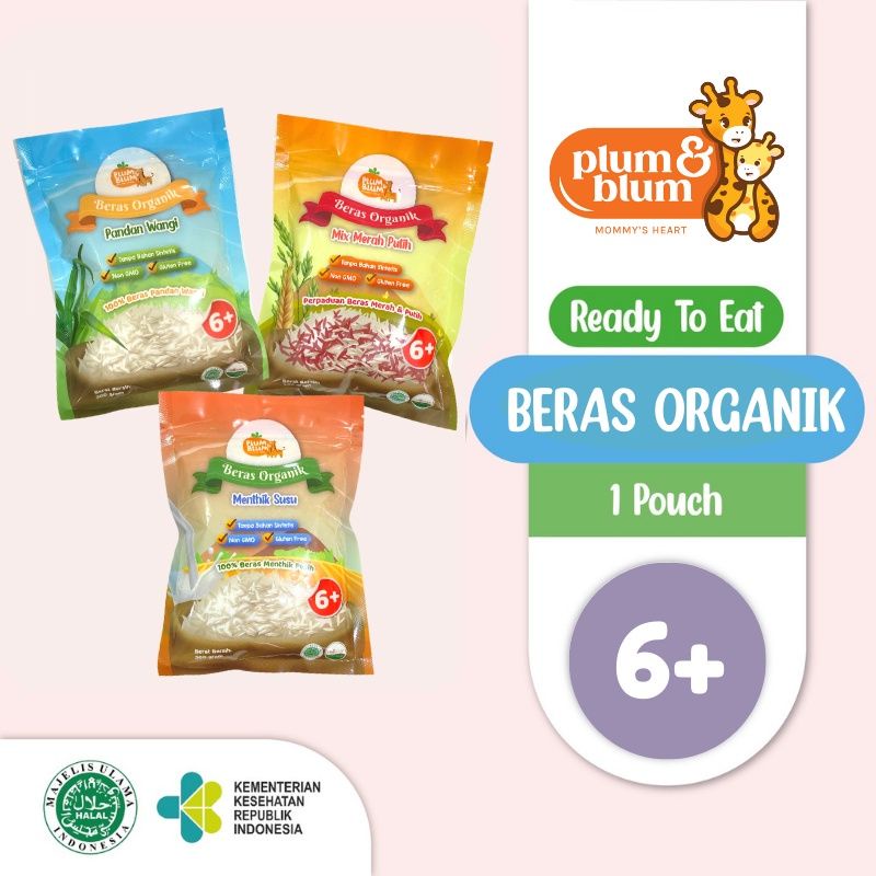 

PLUM & BLUM BERAS ORGANIK PANDAN WANGI / MENTHIK SUSU / MIX MERAH PUTIH 300G | 6M+