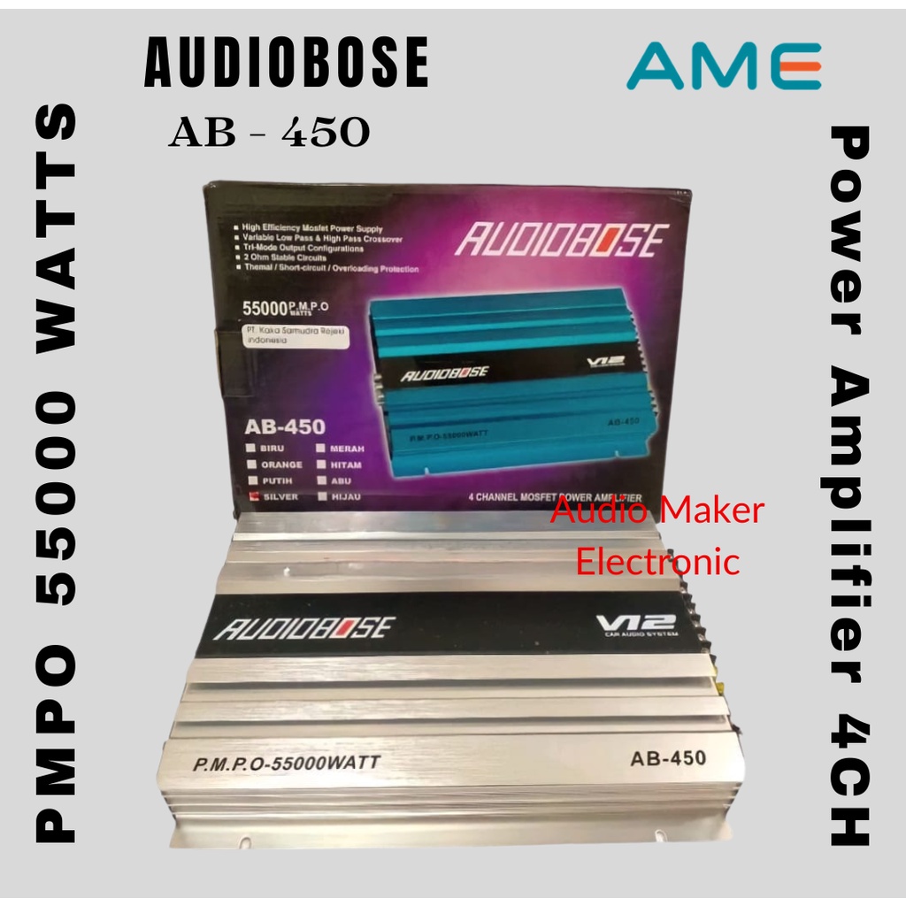 Power Amplifier 4 Channel Audiobose AB-450 V12 Power Mobil Audiobose