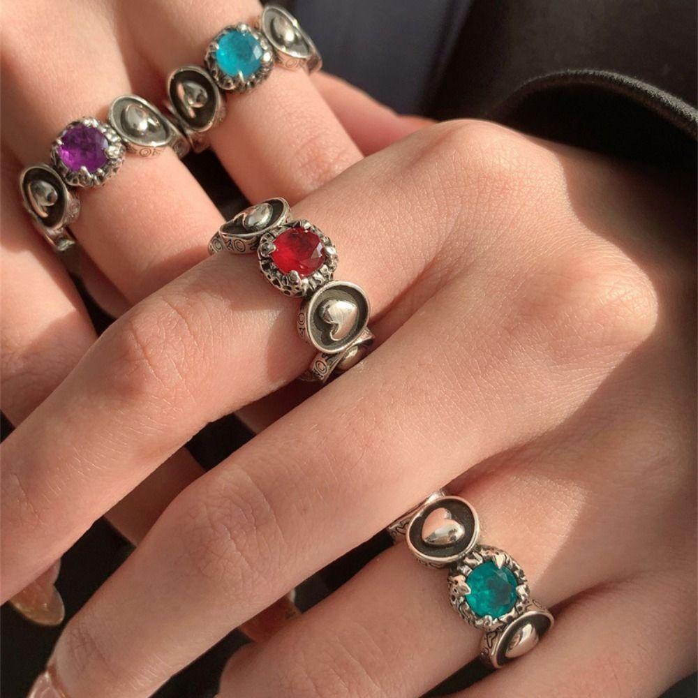 Needway  Perempuan Cincin Terbuka Fashion Adjustable Trendi Kepribadian Mewah Cincin Jari Indah