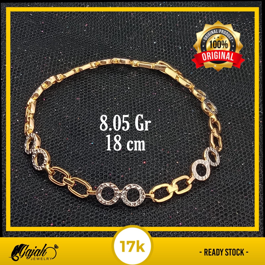 New Gelang Emas 17 K - 8.05 gr Kadar 750 - 3037