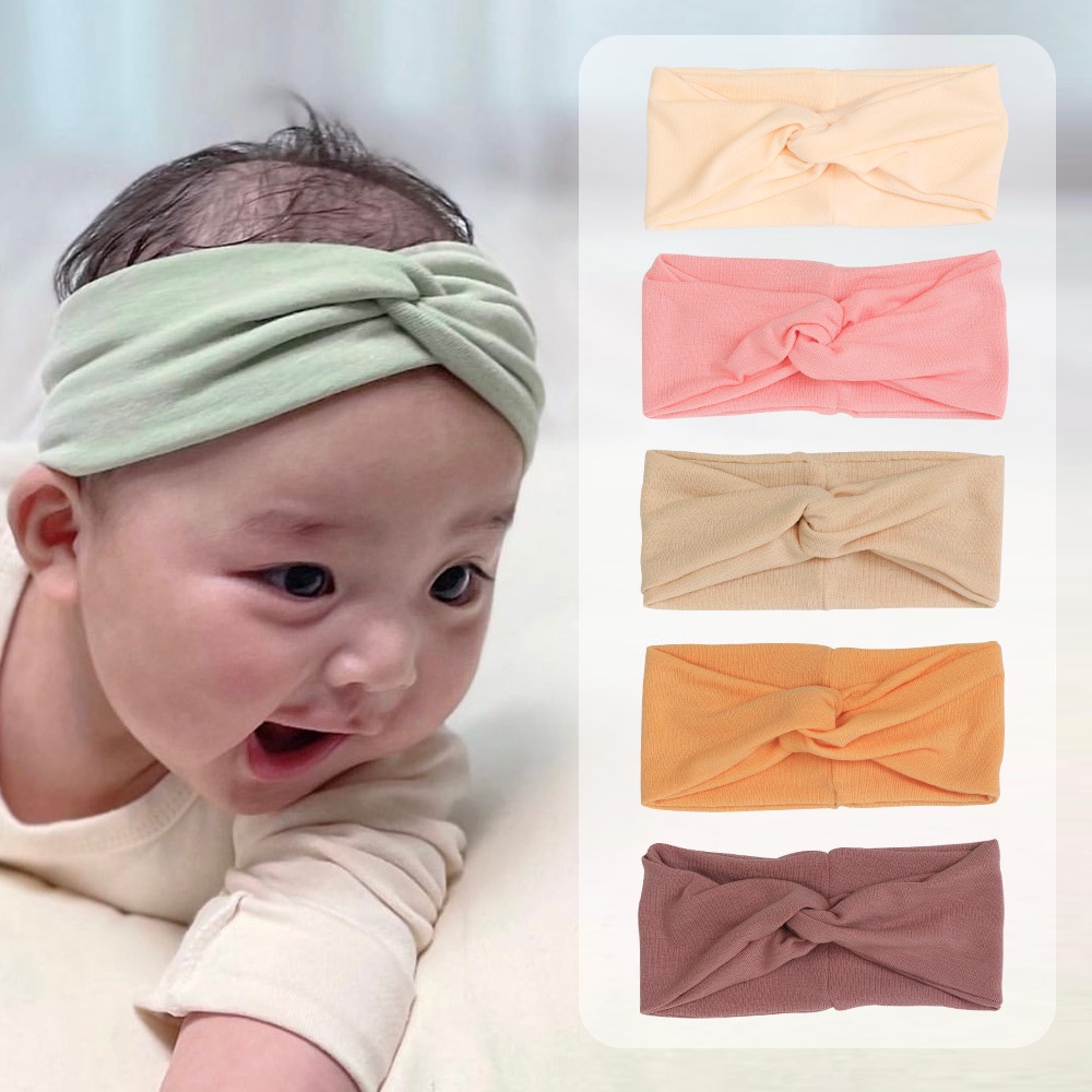 BANDANA KAIN BAYI POLOS SOFT LEMBUT BANDO BENDO COTTON KATUN ANAK BALITA  WARNA WARNI COLORFUL PASTEL CERAH CUTE COTTON HEADBAND HAIRBAND AKSESORIS RAMBUT BABY TODDLER GIRL RIBBON PITA BOWKNOT BOW KNOT CROSS KNOTTED KOREA KOREAN STYLE
