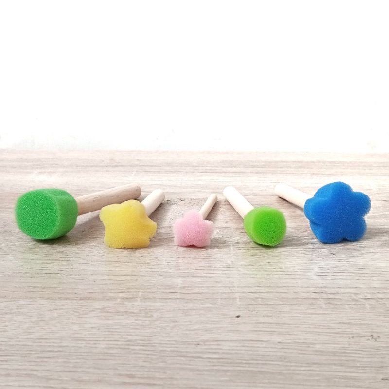 KUAS SPONS/ SPONS CAT AIR/ SET SPONGE BRUSH/ ALAT MELUKIS/ MAINAN EDUKASI