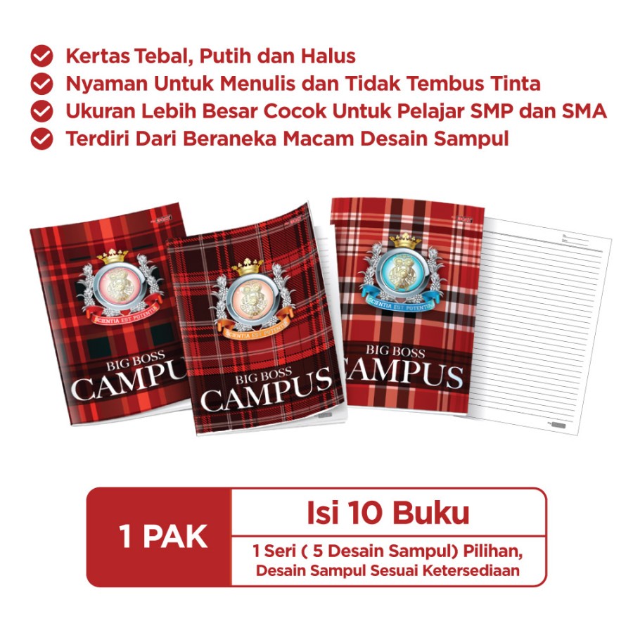 

HJK Buku Tulis SIDU Big Boss Campus 50 Lembar / Bigboss Campuss 50 Lembar (1 Pack Isi 10 pcs)