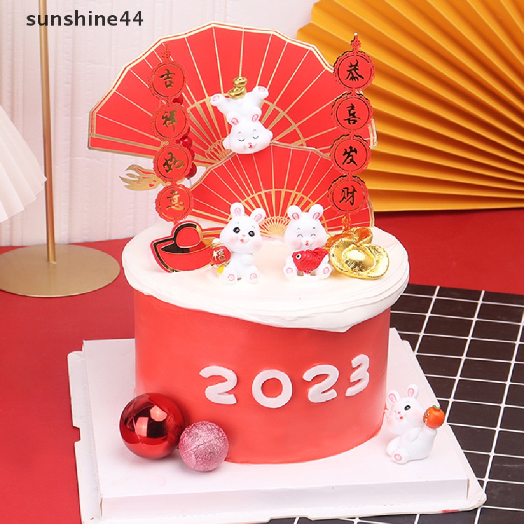 Sunshine 1Pc 2023dekorasi Kue Kelinci Miniatur Kartun Ornamen Pemandangan Kelinci.