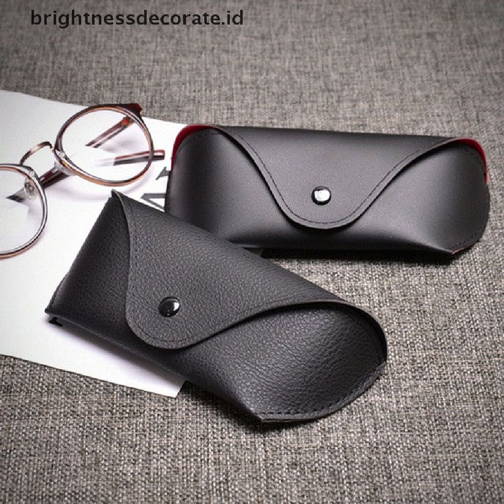 [Birth] Portable PU Sunglasses Case Kotak Kacamata Pelindung Kulit Hitam Kualitas Tinggi [ID]