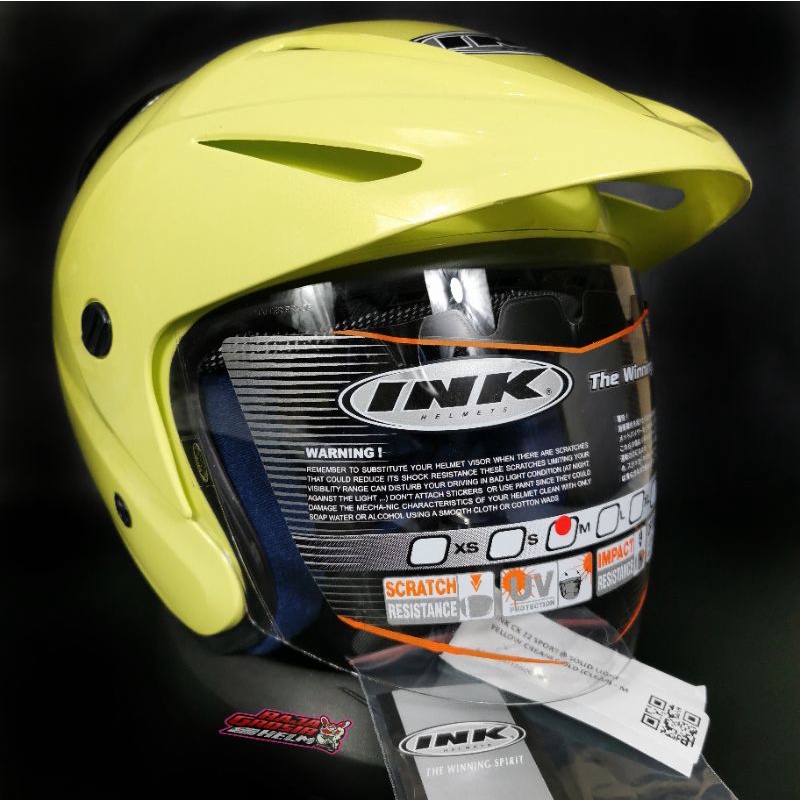 HELM INK CX 22 LIGHT YELLOW CREAM ORIGINAL HELM INK CX22 KUNING LEMON HELM INK TOPI ASLI GARANSI SNI