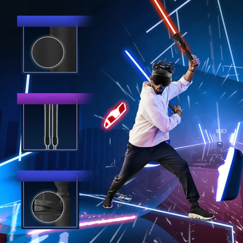 Zzz Dual Lightsaber Grips Handle Extension Grips Untuk Controller Quest Pro VR