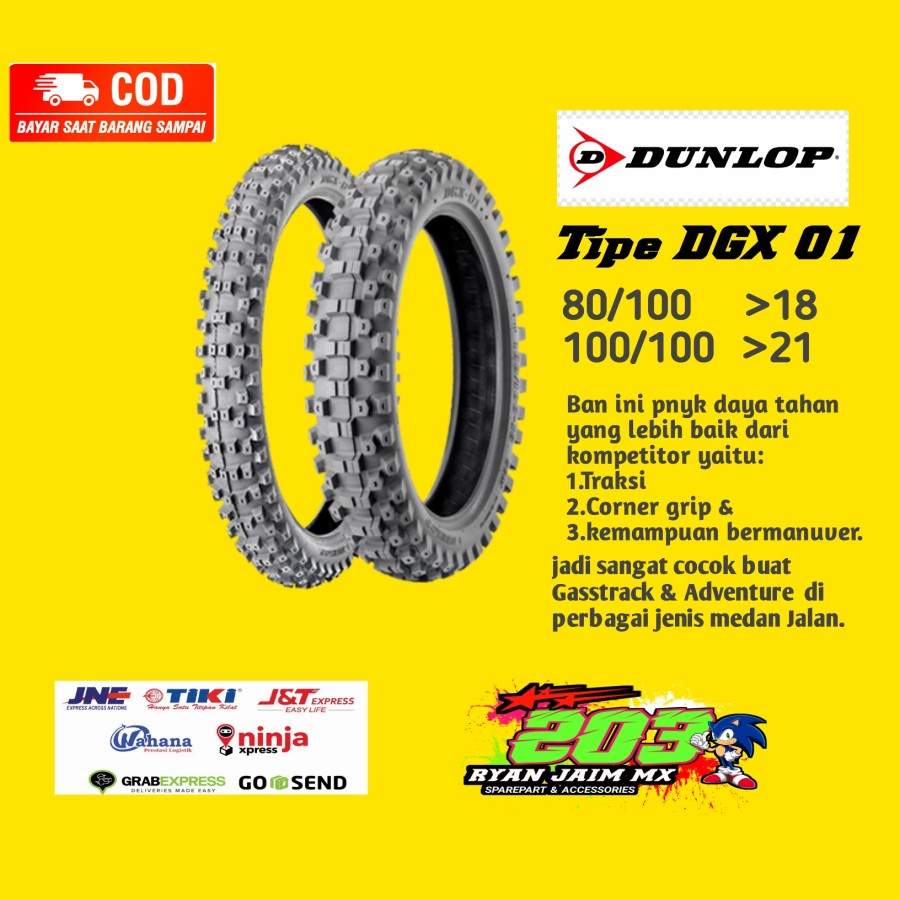 Ban luar motor tril Dunlop Dgx 01 ring 18 21