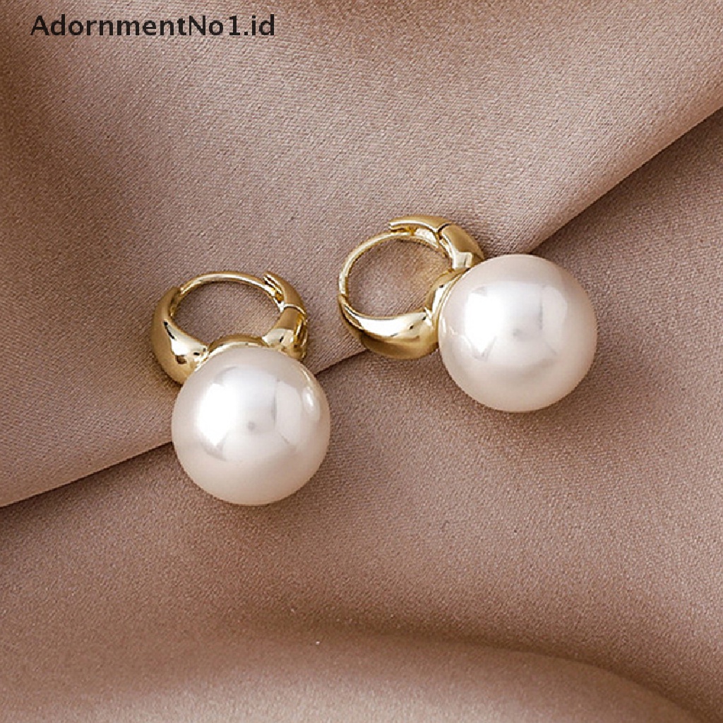 [AdornmentNo1] 1pasang Baru Sederhana Mutiara Studs Hoop Earrings Untuk Wanita Fashion Geometris Lingkaran Temperamen Anting Pesta Pernikahan Perhiasan Hadiah [ID]