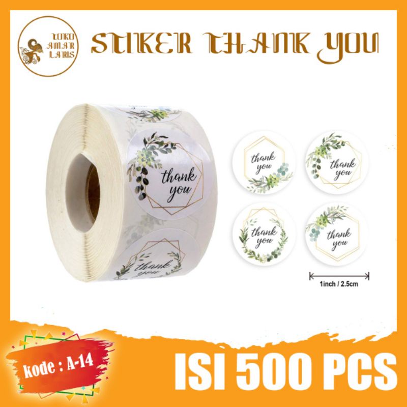 

Sticker Thank You 1 Roll 500 pcs Kekinian kode A-14 !!!
