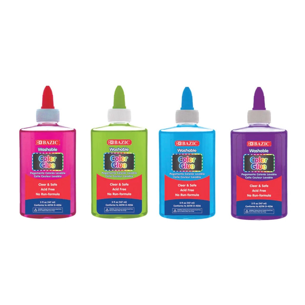 

lem cair anak bazic washable bening atau warna 147 ml kemasan corong