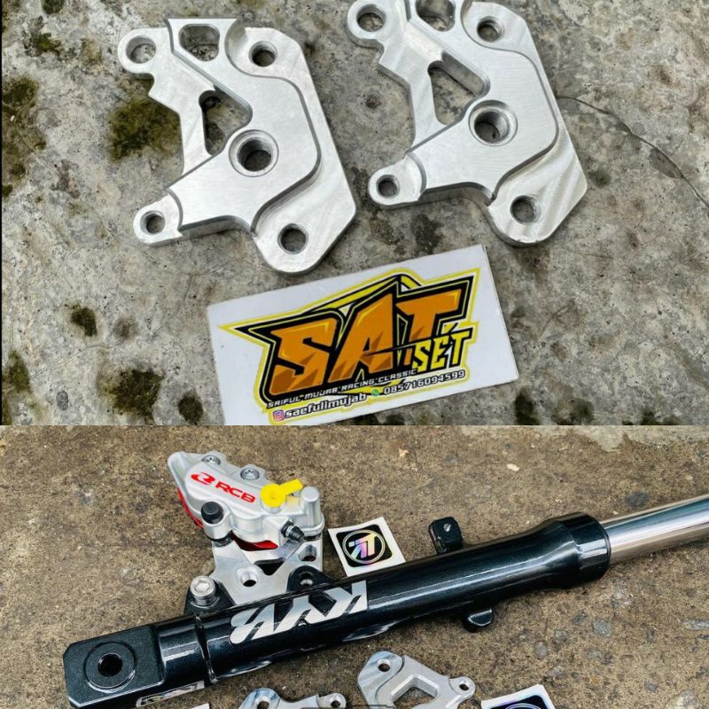 breket cnc kaliper RCB / nissin samurai / kaliper standar tiger & ninja Pnp shock KYB / vixion old d