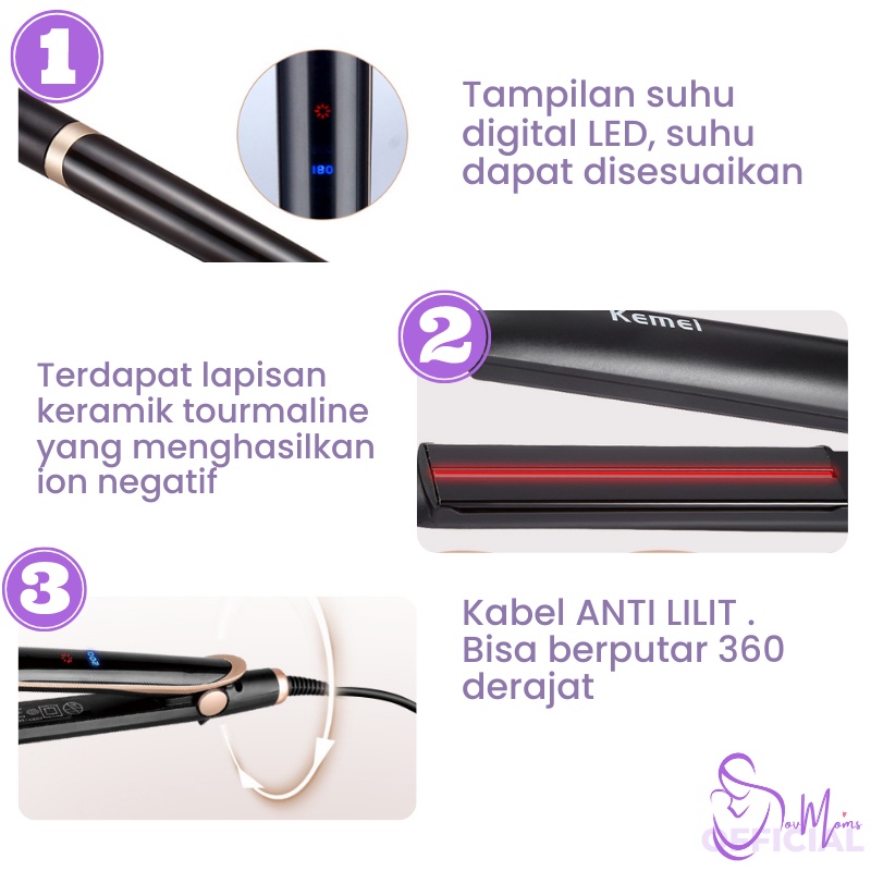 Hair Styler Alat Catok Catokan Rambut 2 In 1 Infrared Salon Carokan Cantokan Cetokan Catoka Pelurus Penglurus Pengeriting Pengriting Pengkriting Curler Curly Kerli Rambur Lurus Straight Straightener Straigh Otomatis Permanen Elektrik Ori Original Bagus
