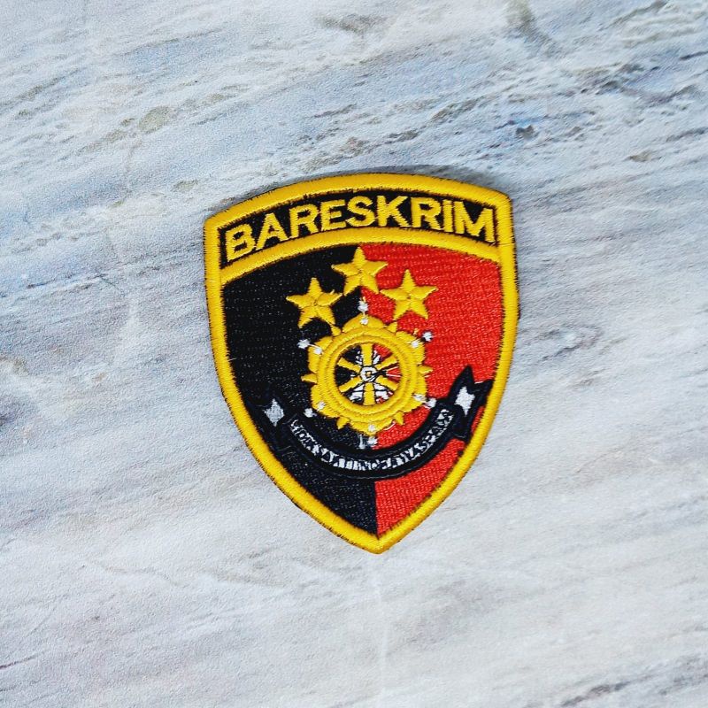 Atribut pdl polri / pdl bet lengan bareskrim polri bordir timbul