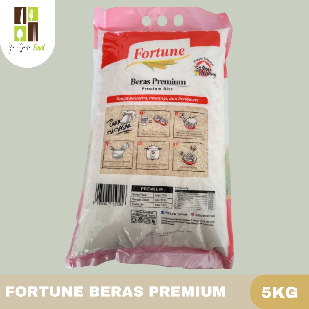 Fortune Beras Premium/Beras Pulan/Putih Alami Kemasan 5 Kg