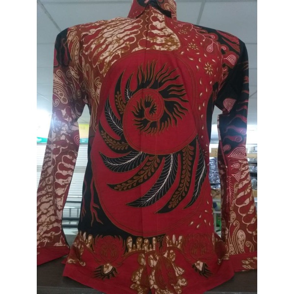 Kemeja Batik Lengan Panjang Pendek Marron Ori NH