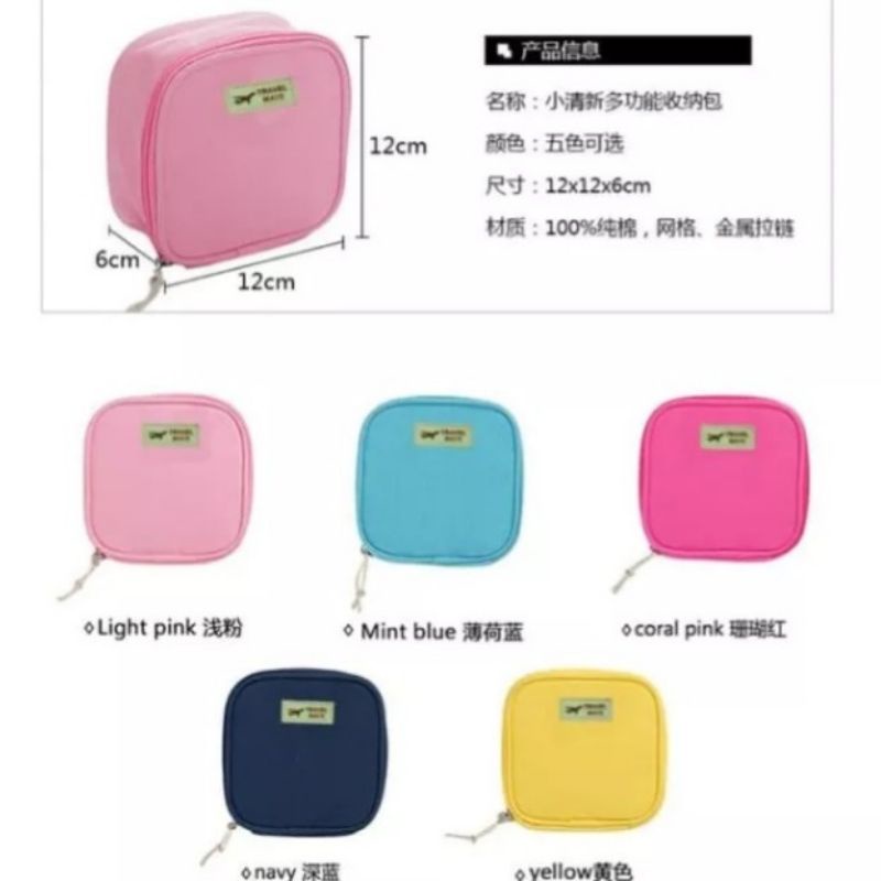 Tas kosmetik cable pouch tempat penyimpanan serbaguna travel organizer