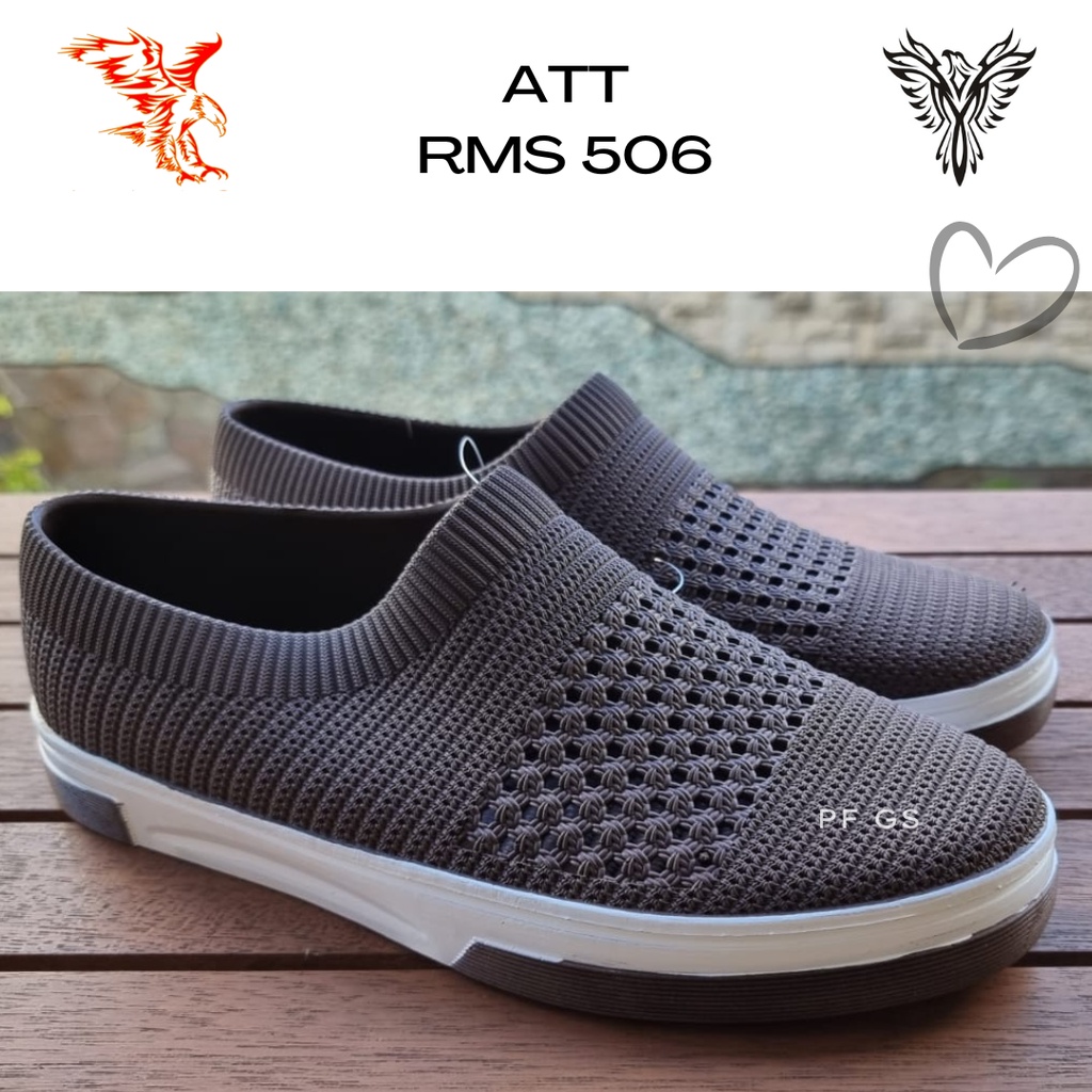 Sepatu Slip On Pria ATT RMS 506 Karet Anti Air model Jaring 39-43