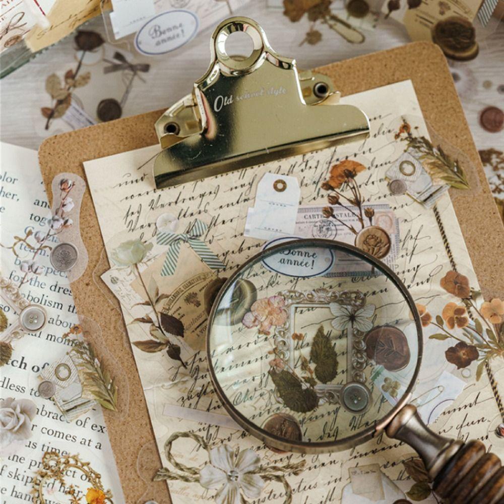 Preva 30pcs/1pack Stiker Alat Tulis Seri Karakter Vintage Stiker Dekorasi Scrapbooking