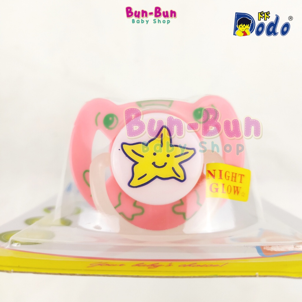 DODO Empeng Bayi Gepeng Glow In The Dark Dot Silikon Soother Nipple Silicone Baby New Born BPA FREE Laki Perempuan Perlengkapan Baru Lahir Peralatan Makan MPASI Newborn Bunbunbabyshop