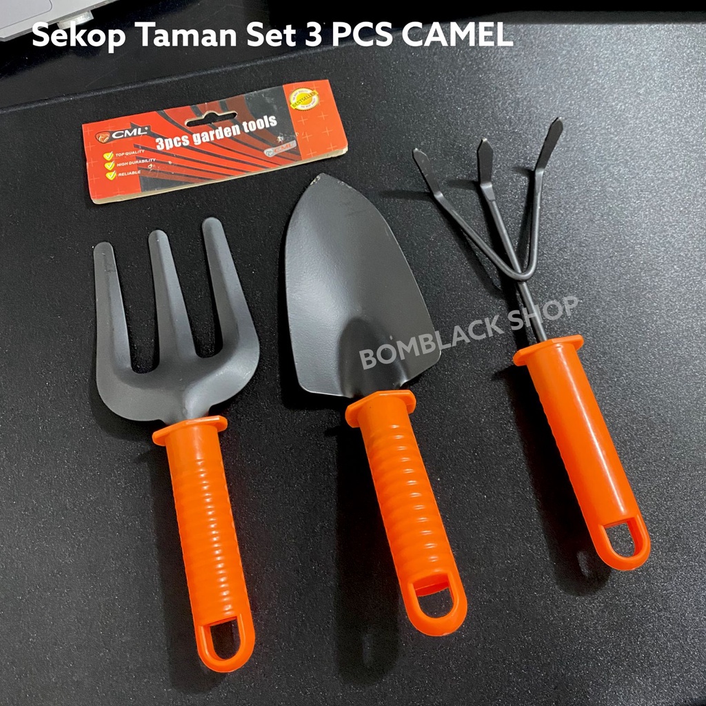 CAMEL Sekop Taman Mini Set 3 Pcs Skop Garpu Garuk Gali Tanah Tanaman