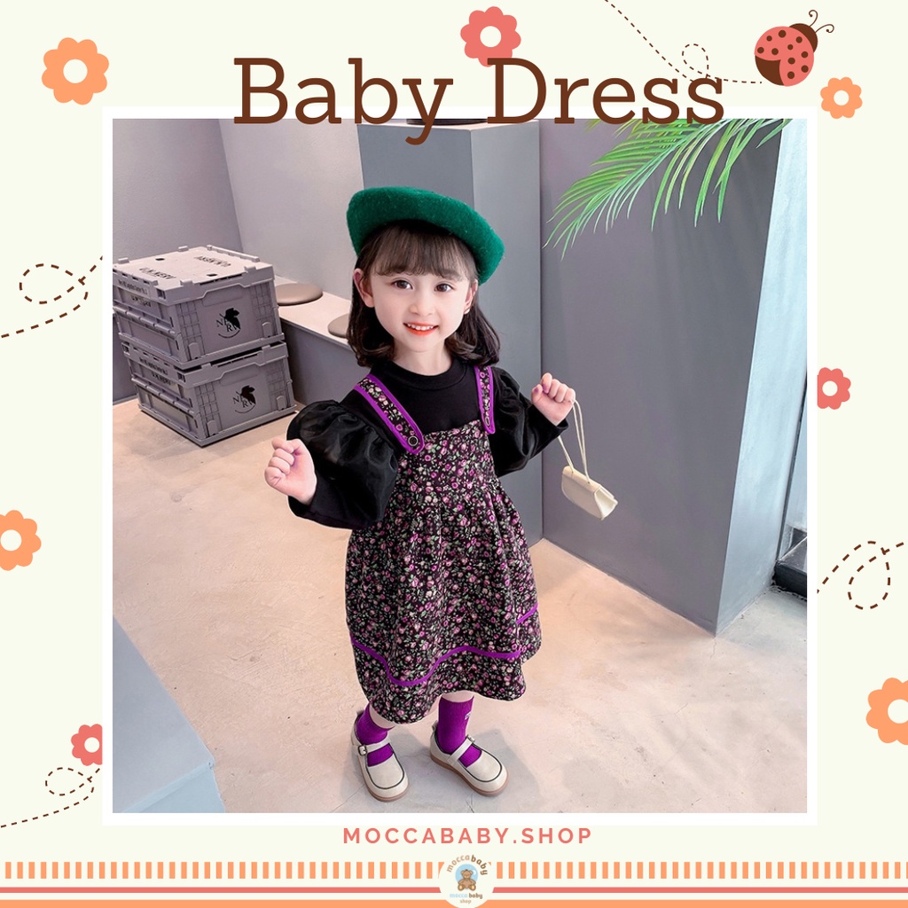 MBSS - DRESS SHARON FLOWER EBV Baju Dress Anak Perempuan Import Dress Anak Bayi Cewek 0-5 Tahun Gaun Bayi