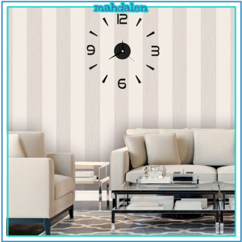 Jual JAM DINDING TEMPEL DIY ANALOG 3D GIANT MODERN CLOCK / WALL CLOCK