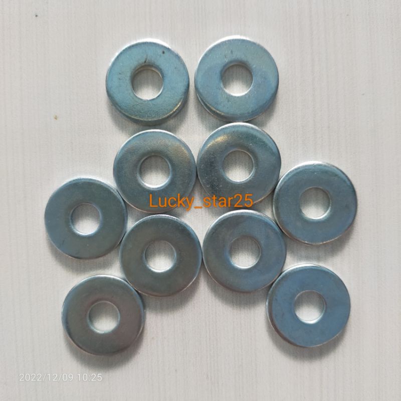 (Paket 10 Pcs) Ring Plat 10 (m6) Putih Tebal +-1,2mm