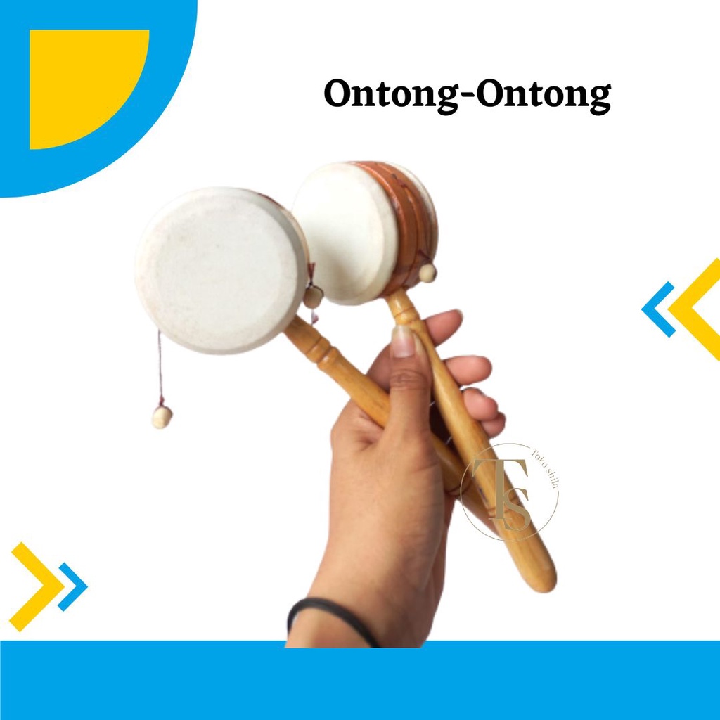 Mainan Anak Ontong-Ontong Kerajinan Kayu Kulit Murah Alat musik Trdaisional