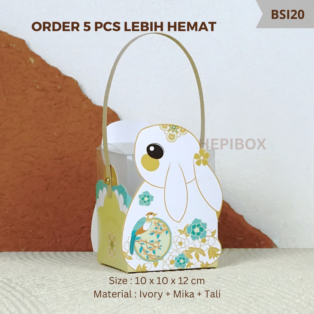 

Box Mika Tali / Box Hampers Handle Mika / Box Mika Jinjing / Souvenir Lebaran / Gift Box Idul Fitri / Packaging Lebaran | BSI20