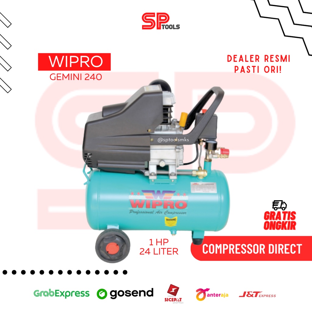 COMPRESOR KOMPRESOR ANGIN UDARA 1HP 1 HP 24 LITER WIPRO GEMINI 240
