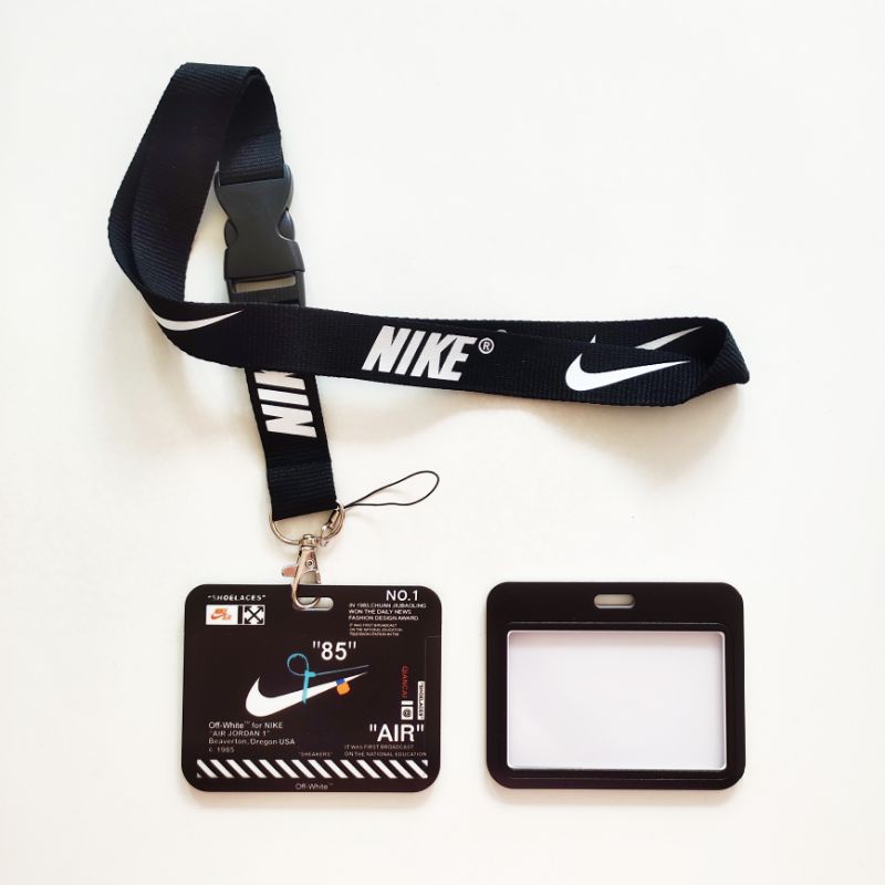 

Id Card Holder Name Tag Lanyard / Kalung Wadah Kartu Identitas Black Nike Air Jordan Off White Hitam
