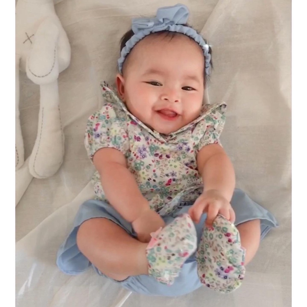 TALITHA / AUDY/ FLORIDA / DOMINIKA / MELODY  Baju Jumper Bunga Bandana Sepatu Pergi Lucu Fashion Anak Bayi Perempuan Cewek Terlaris Lucu